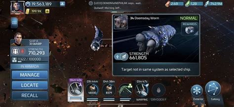 Credit goes to LCARS Discord!Priya (22) - Federation - warp: 13 @ [. . Star trek fleet command doomsday worm location